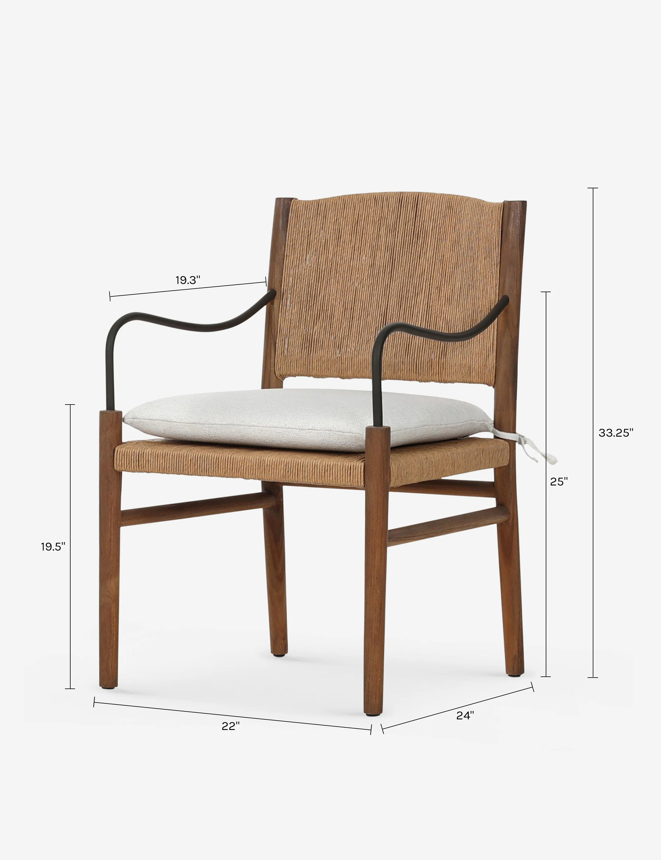 Andover Outdoor Dining Chair by Amber Lewis x Four Hands - Image 7