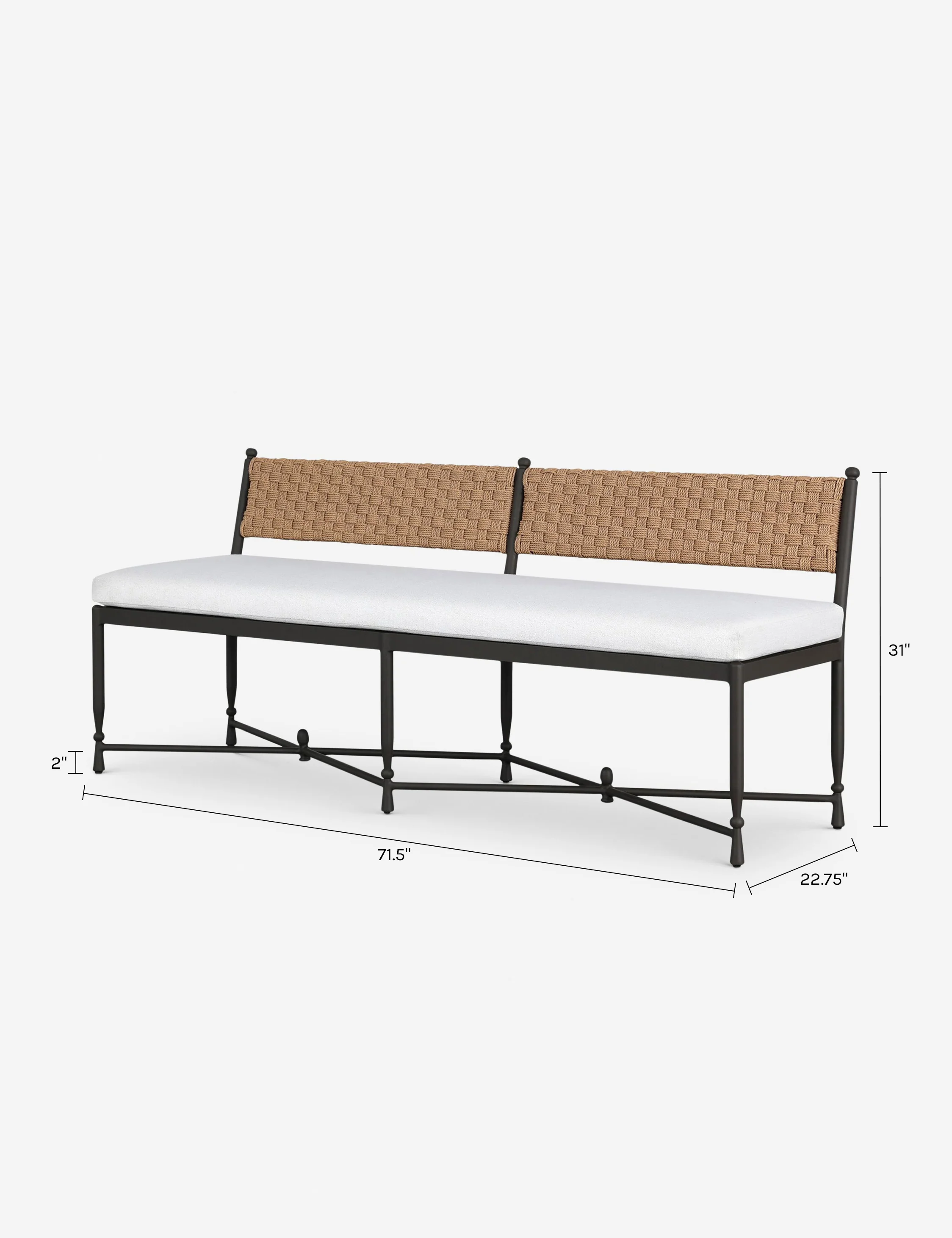 Breton Outdoor Bench by Amber Lewis x Four Hands - Image 8