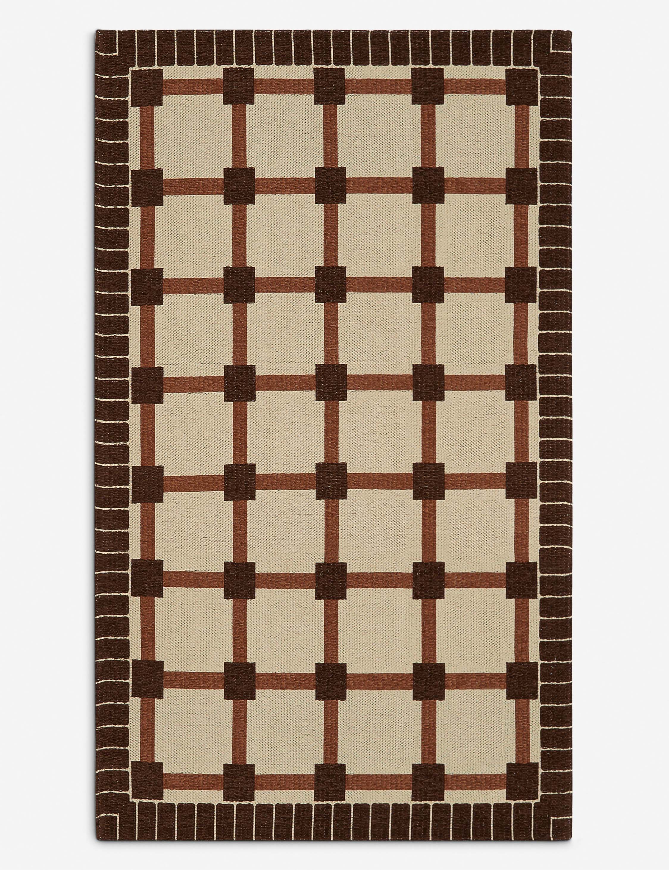 Goddard Indoor / Outdoor Rug Swatch, Ivory and Rust - Image 4