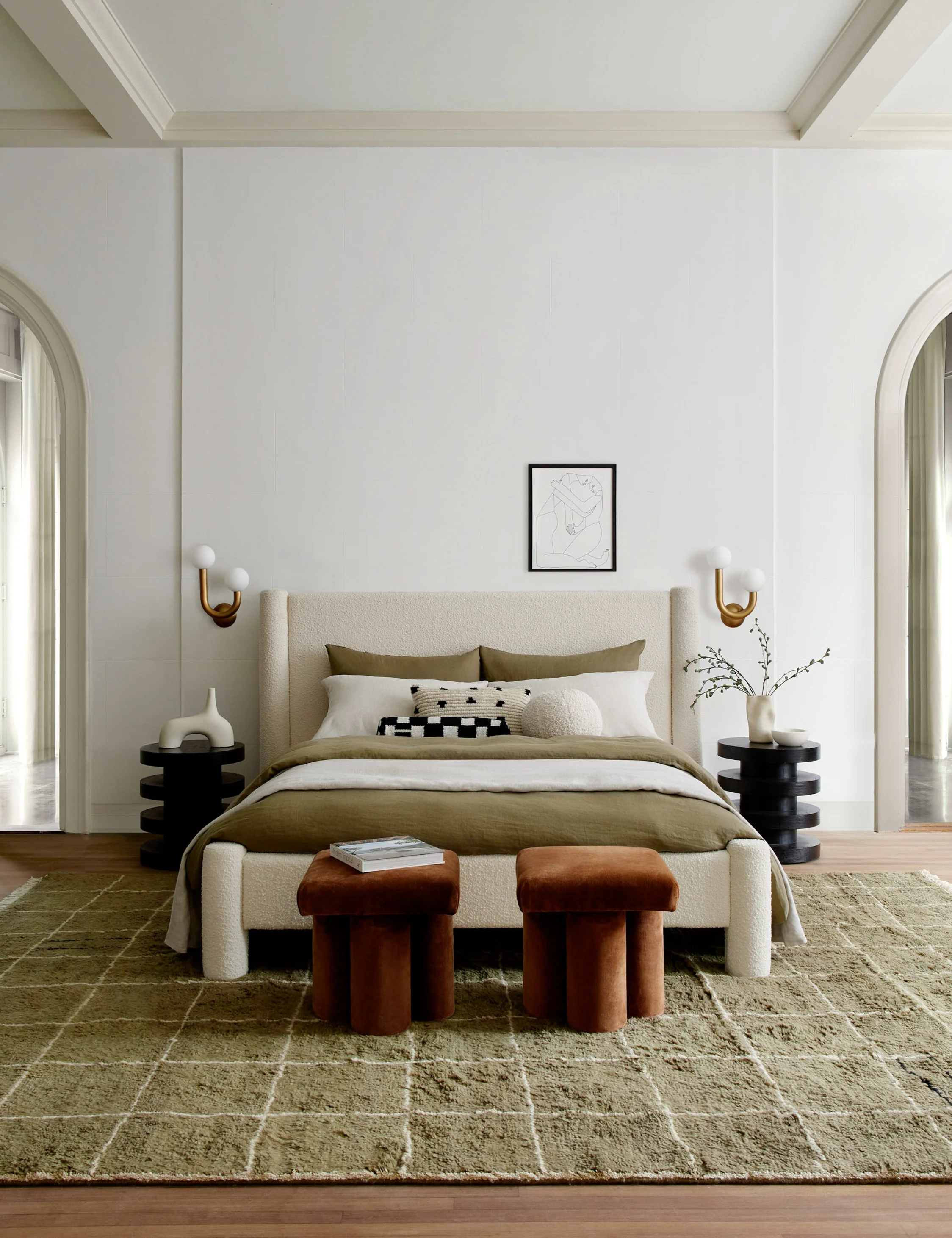 Irregular Grid Hand-Knotted Wool Rug by Sarah Sherman Samuel - Image 11