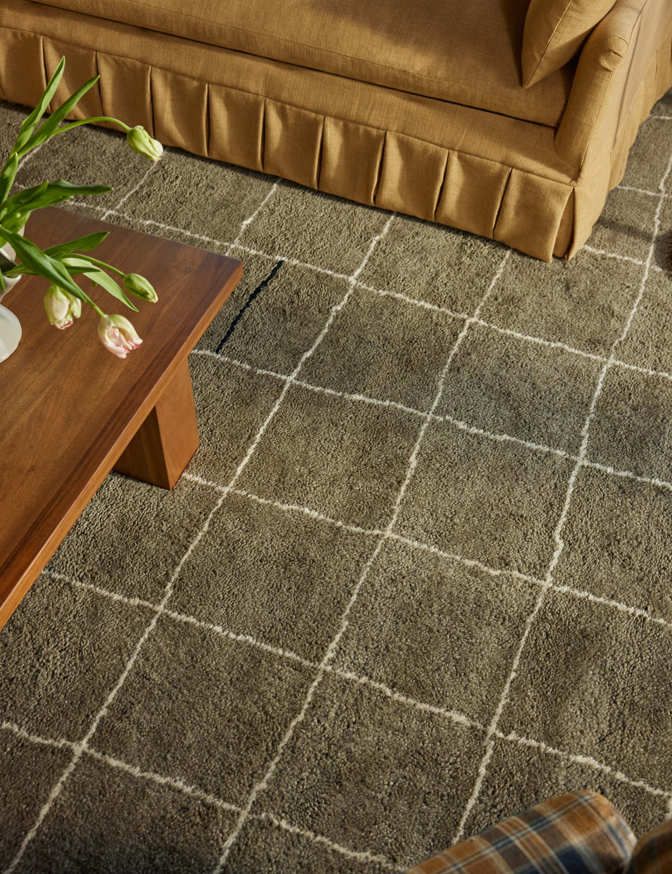 Irregular Grid Hand-Knotted Wool Rug by Sarah Sherman Samuel - Image 13