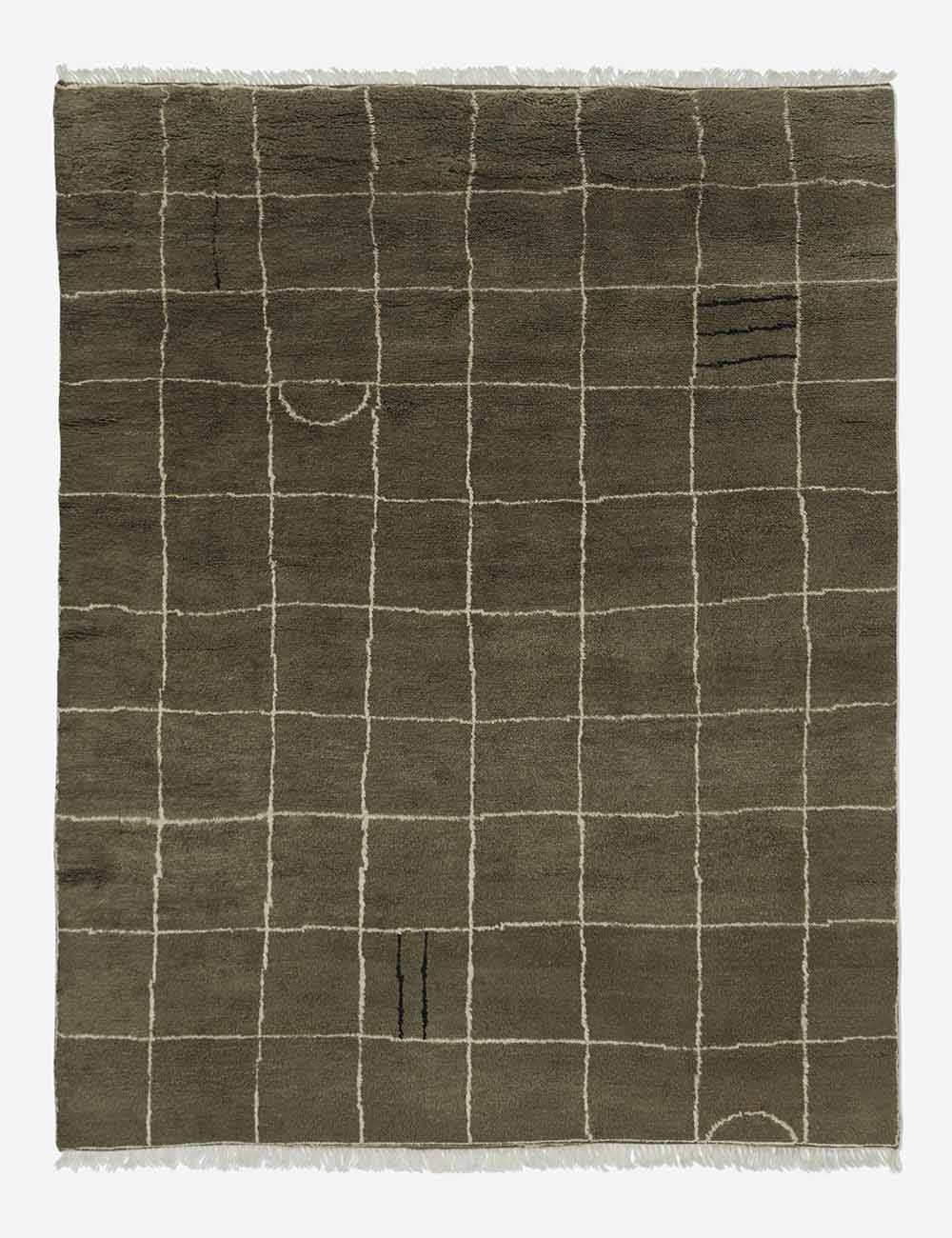 Irregular Grid Hand-Knotted Wool Rug by Sarah Sherman Samuel - Image 9