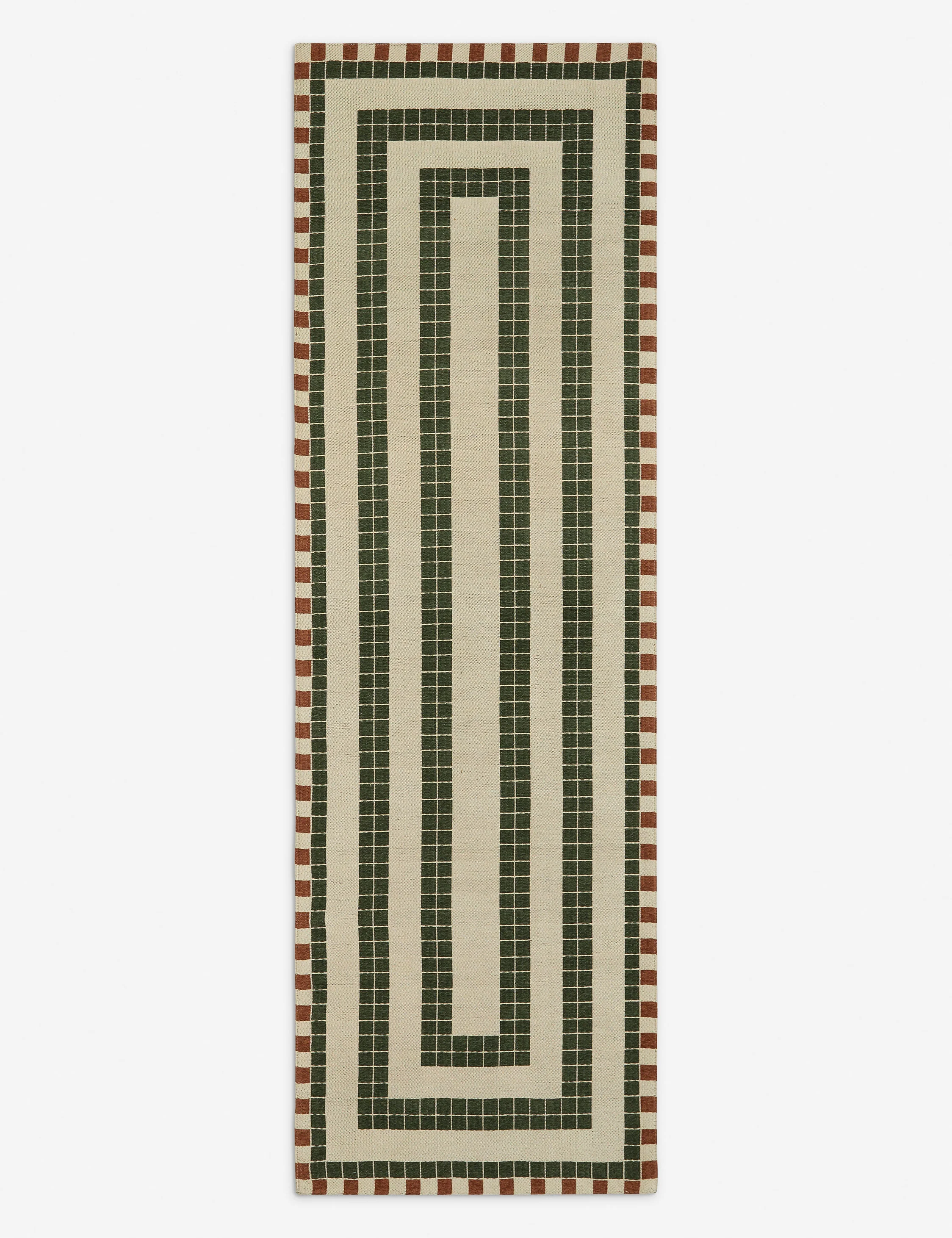 Kirst Indoor / Outdoor Rug Swatch, Ivory and Emerald - Image 5