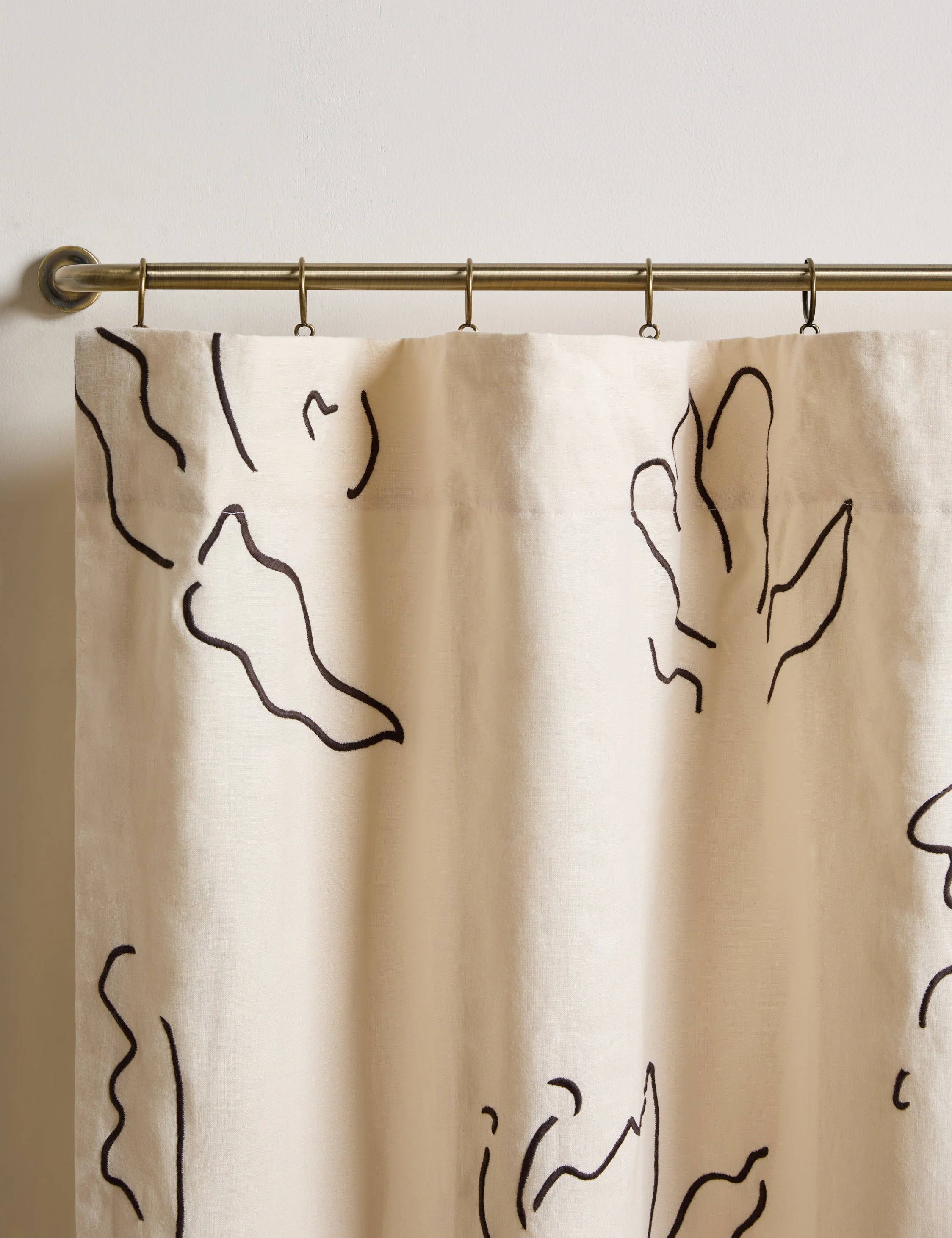 Narsi Embroidered Linen Curtain Panel by Sarah Sherman Samuel - Image 4