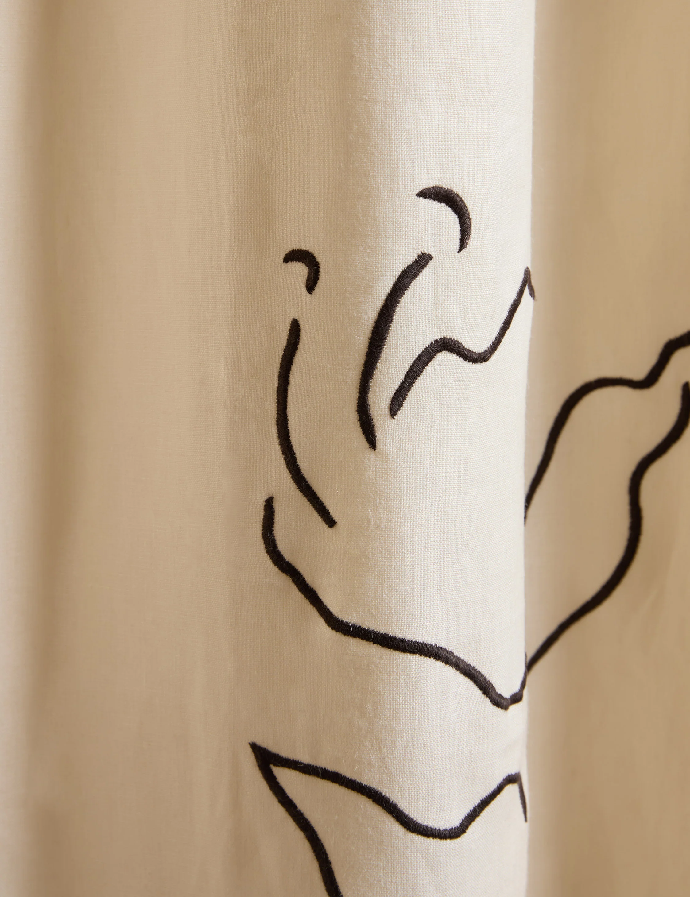 Narsi Embroidered Linen Curtain Panel by Sarah Sherman Samuel - Image 5