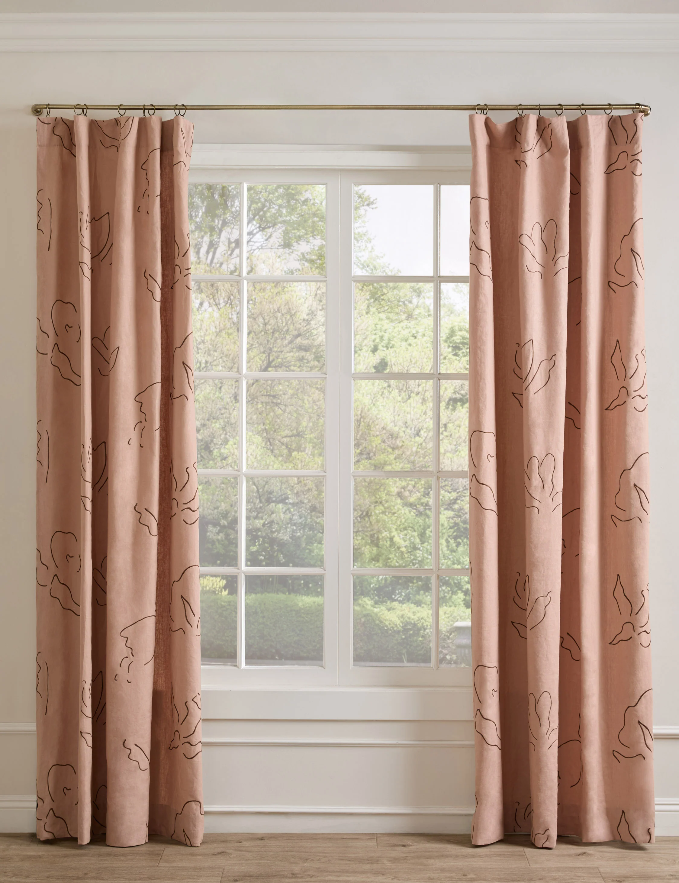Narsi Embroidered Linen Curtain Panel by Sarah Sherman Samuel - Image 6