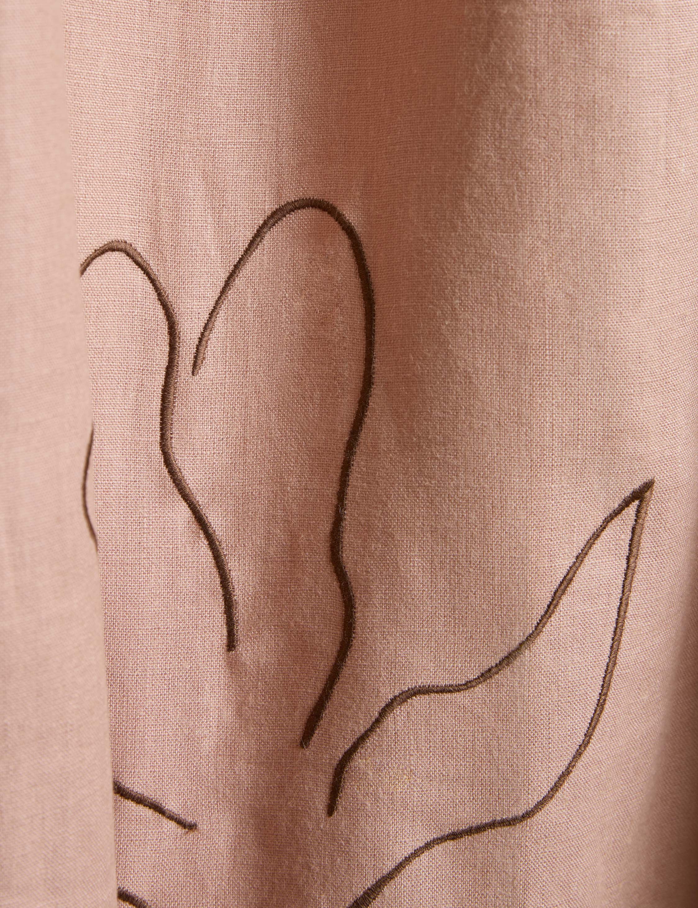 Narsi Embroidered Linen Curtain Panel by Sarah Sherman Samuel - Image 8