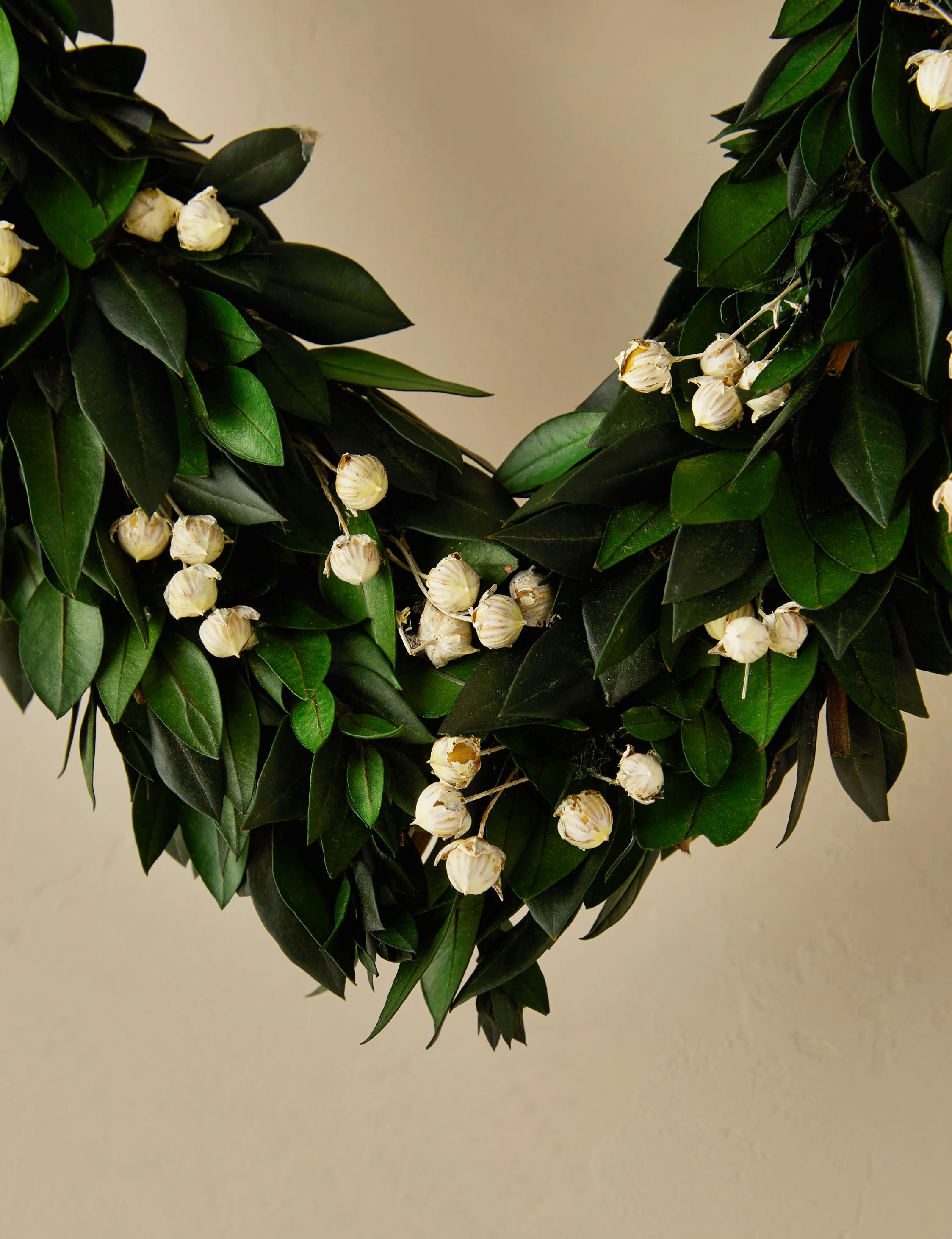 Preserved Green Garden Heart Wreath - Image 3