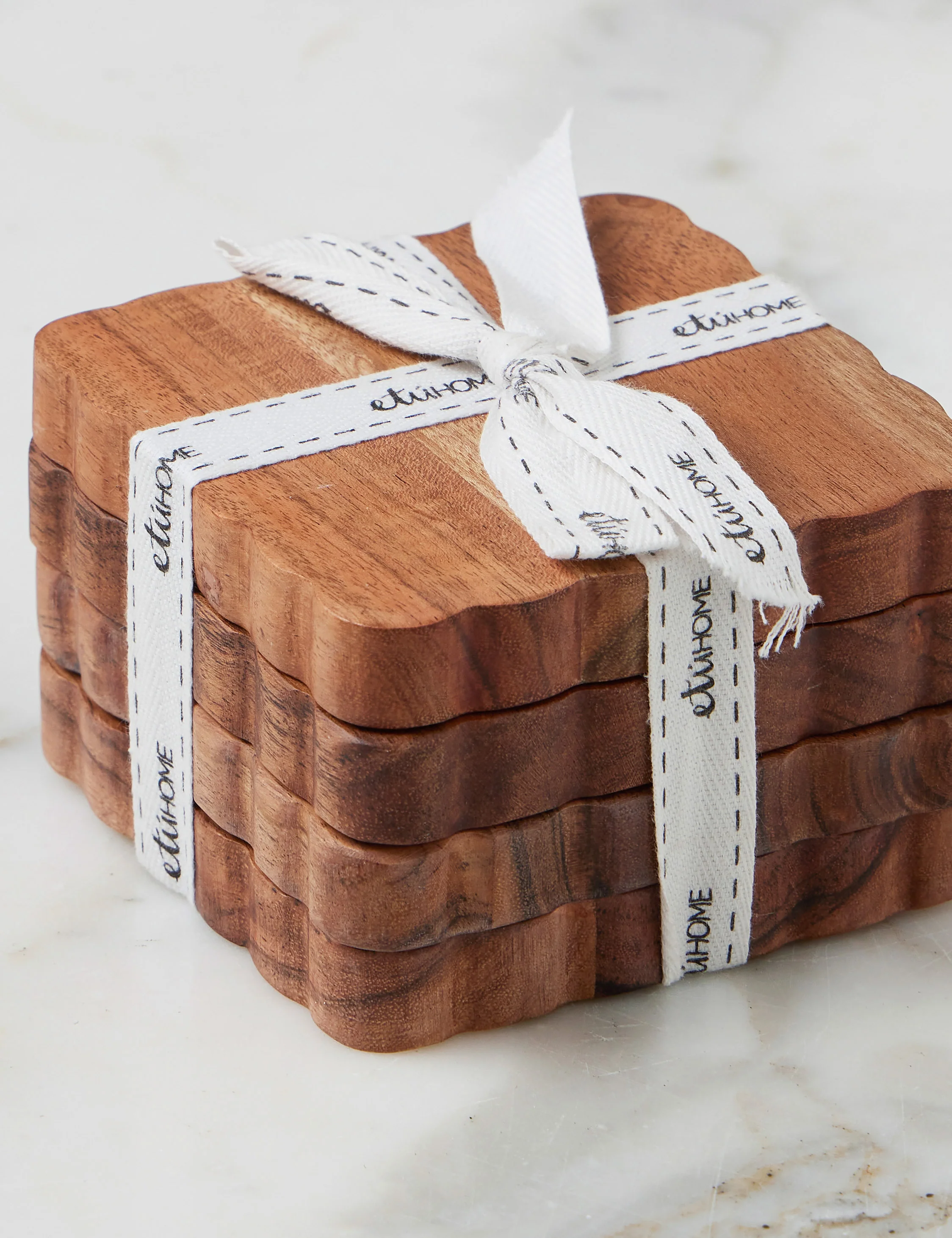 Scalloped Wood Coasters (Set of 4) by etúHOME - Image 3