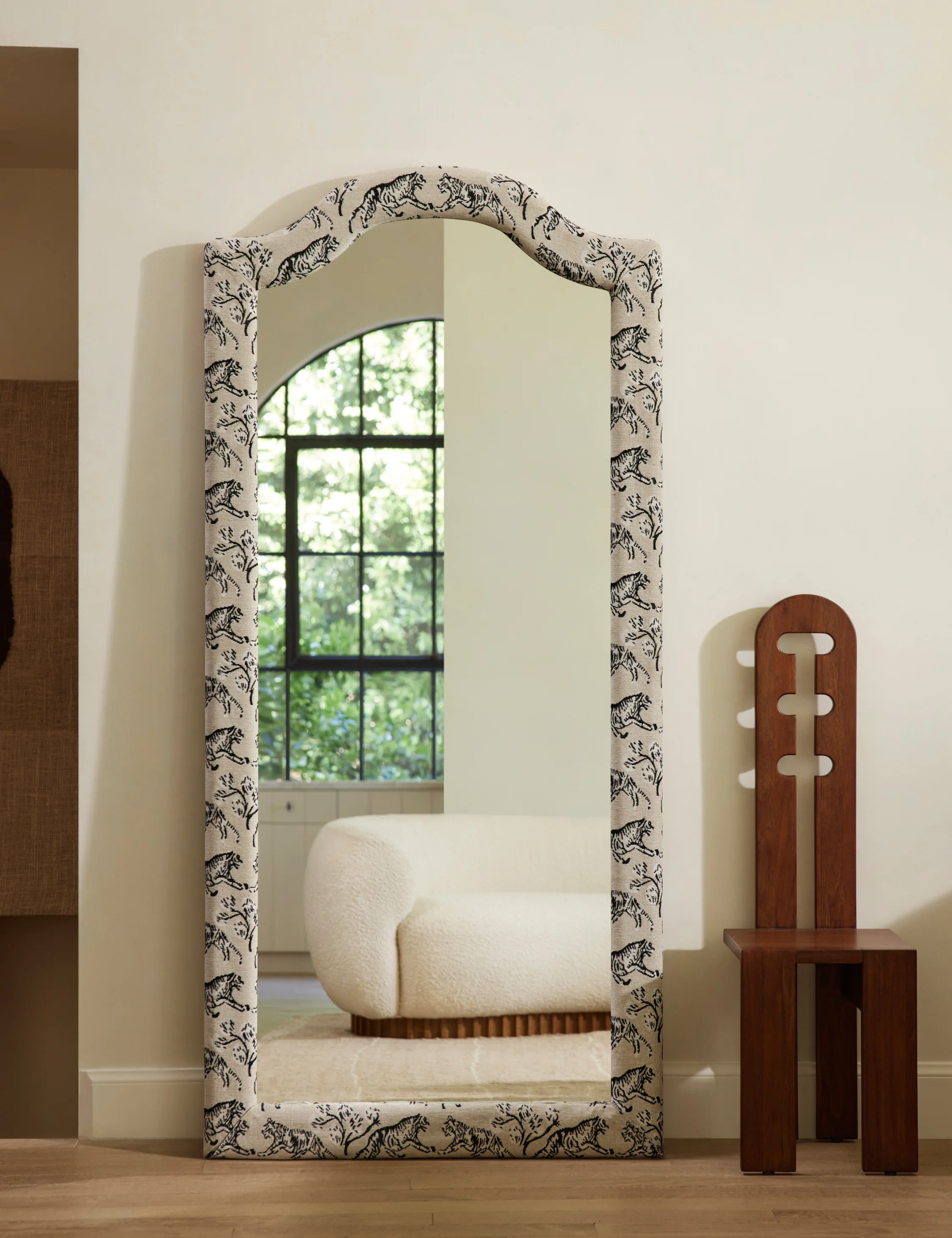 Tiger Upholstered Full Length Mirror by Sarah Sherman Samuel - Image 6